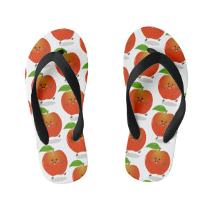 Tongs Enfants Illustration de dessin animé d'une pomme mignonne 