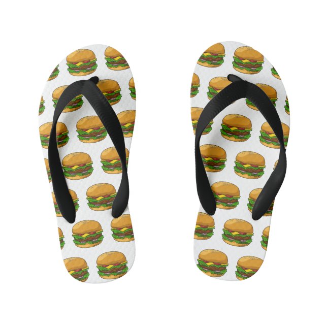 Tongs Enfants Illustration de Hamburger (Semelle)