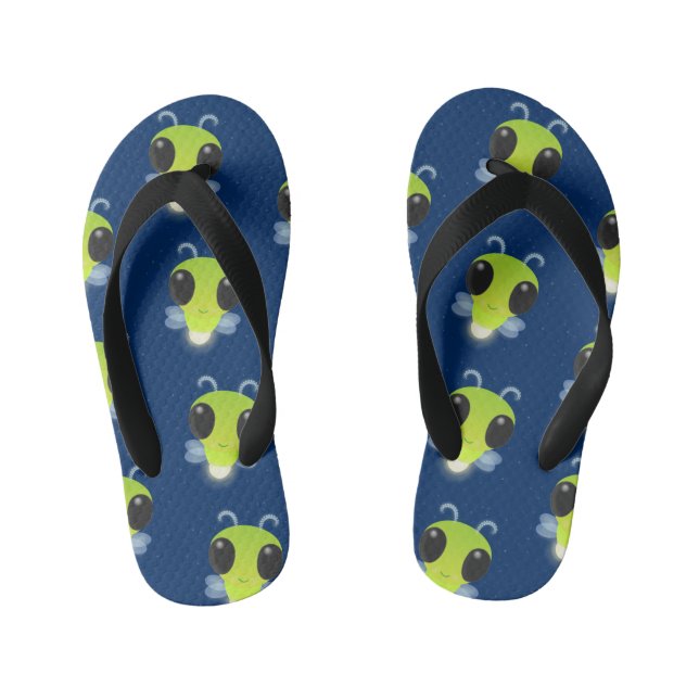 Tongs Enfants Illustration de la luciole vert mou (Semelle)