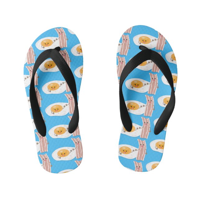 Tongs Enfants Illustration de l'oeuf de Cute kawaii et du bacon (Semelle)