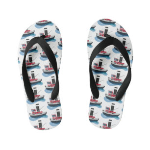 Tongs Enfants Illustration d'un bateau à chalutier mignon