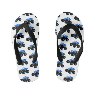 Tongs Enfants Illustration d'un camion monstre bleu mou