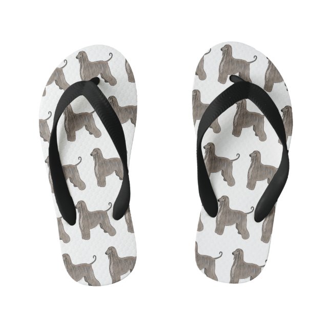 Tongs Enfants Illustration d'un chien hound afghan (Semelle)