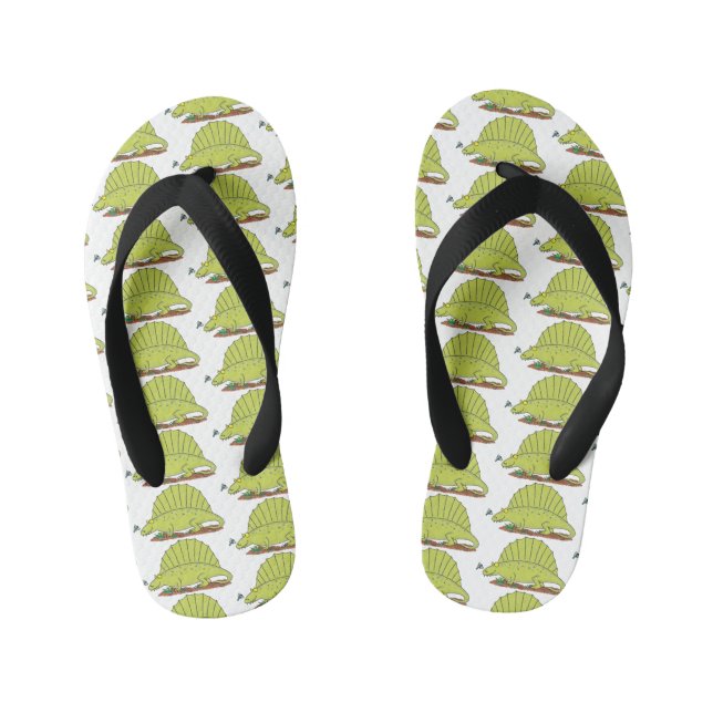 Tongs Enfants Illustration d'un dimétrodon vert mignon (Semelle)
