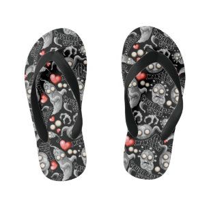 Tongs Enfants J'aime les monstres parce que les gens aiment les 