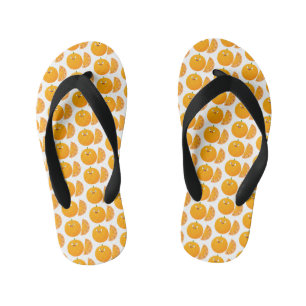 Tongs Enfants Joli fruit de citrus orange heureux dessin animé