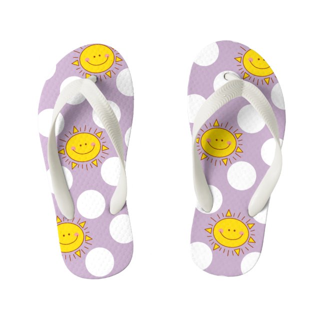 Tongs Enfants Joli Sunshine Et Motif À Pointe Polka (Semelle)