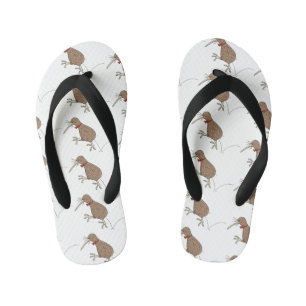 Tongs Enfants Joyeux kiwi de saut avec dessin de cravate arc