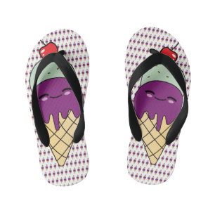 Tongs Enfants Kawaii Style Happy Glace Cream Cone Flip Flops