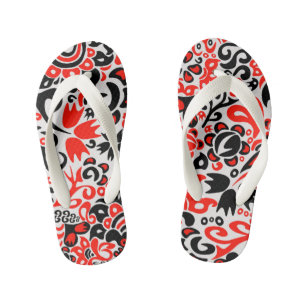 Tongs Enfants L'art populaire ukrainien motif floral abstact