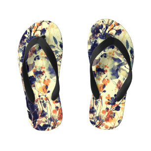 Tongs Enfants Les empreintes de la nature : Feuilles floraux san