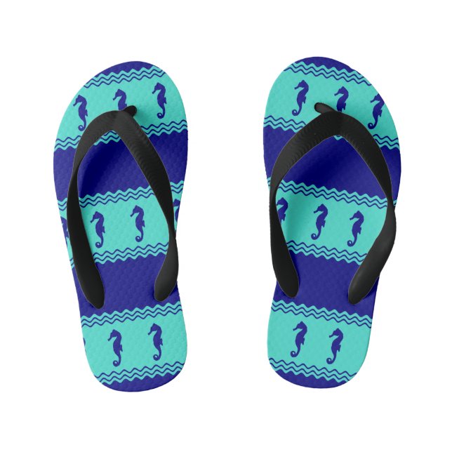 Tongs Enfants Les hippocampes côtiers turquoise (Semelle)