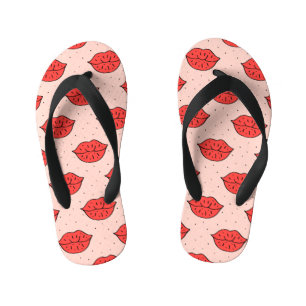 Tongs Enfants Lèvres de dessin animé : motif de gribouillis fémi