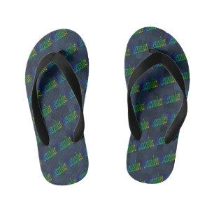 Tongs Enfants Logo coloré du nom Alexander,