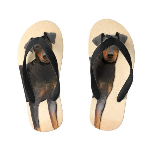 Tongs Enfants Manchester Terrier Peinture Art animal original