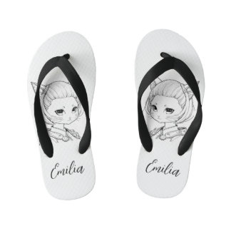 Tongs Enfants Manga Chatte Fille