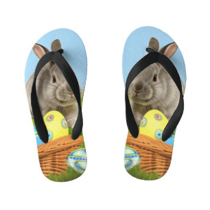 Tongs Enfants Mignonne Bunnyfor Pâques pour une humeur positive