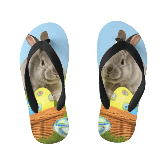 Tongs Enfants Mignonne Bunnyfor Pâques pour une humeur positive (Semelle)