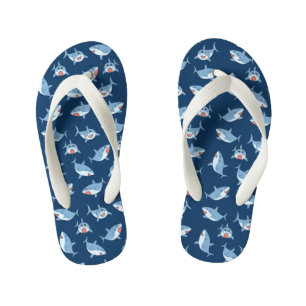 Tongs Enfants Mignons requins blancs motif océan