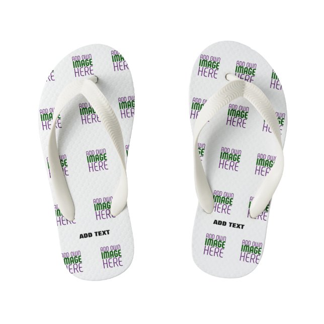 TONGS ENFANTS MODELE DE TEXTE D'IMAGE BLANC SIMPLE ÉDITABLE MODE (Semelle)