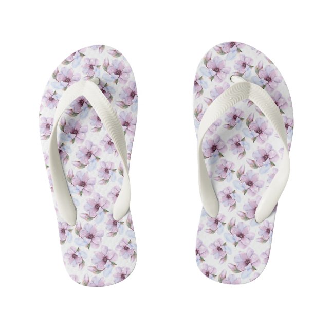 Tongs Enfants Modèle floral romantique (Semelle)