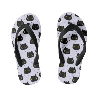Tongs Enfants Motif à points Polka Chat Noir