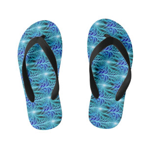 Tongs Enfants Motif à répétition électrique bleu brillant