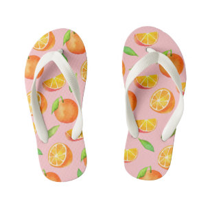 Tongs Enfants Motif aux fruits orange d'aquarelle
