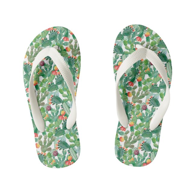Tongs Enfants Motif Cactus aquarelle (Semelle)