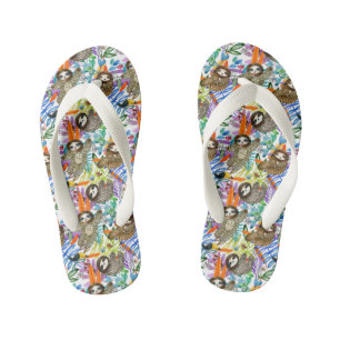 Tongs Enfants Motif d'aquarelle de dessin