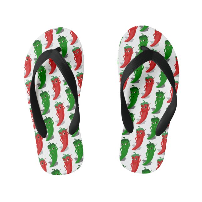 Tongs Enfants Motif De Cartoon Rouge Et Vert Pepper Divas (Semelle)