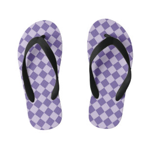 Tongs Enfants Motif de diamants de Checker Violet