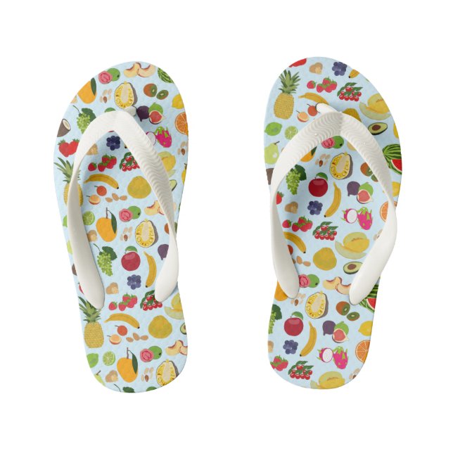 Tongs Enfants Motif de fruits d'été coloré (Semelle)