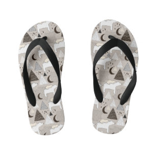 Tongs Enfants Motif de l'ours de bois du mignon Doodland