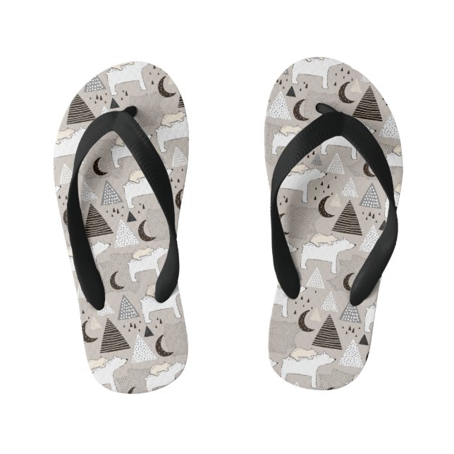 Tongs Enfants Motif de l'ours de bois du mignon Doodland (Semelle)