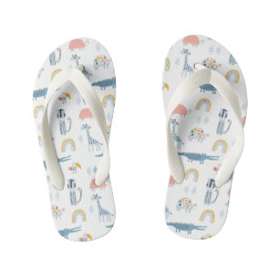 Tongs Enfants Motif de plaisir animal Doodle