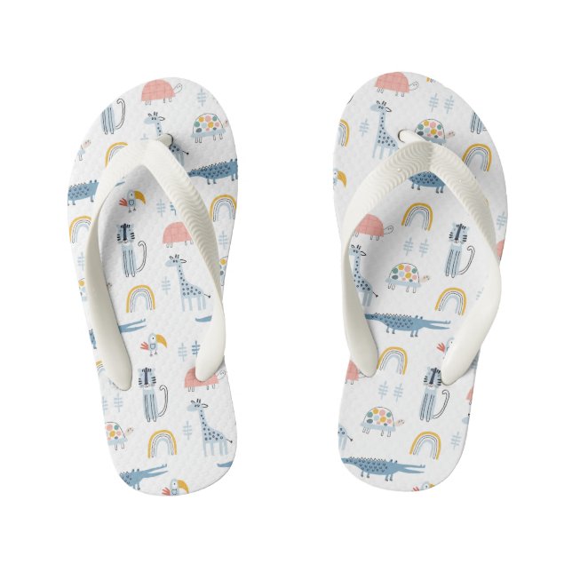 Tongs Enfants Motif de plaisir animal Doodle (Semelle)