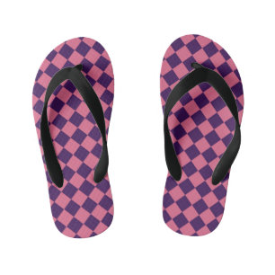 Tongs Enfants Motif diamant rose pourpre Checker