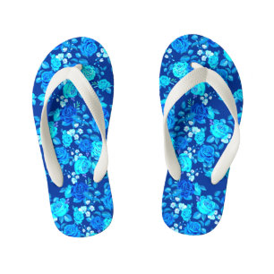 Tongs Enfants Motif Fleurs Rose Bleue Classique-87600