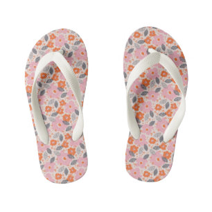 Tongs Enfants Motif floral rétro