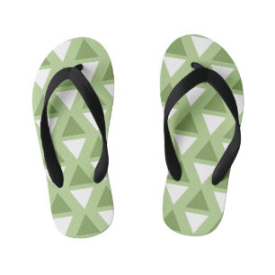 Tongs Enfants Motif géométrique simple vert pastel