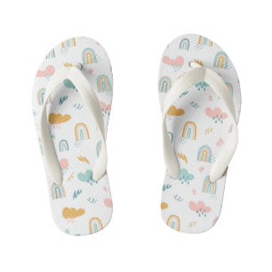 Tongs Enfants Motif nuage Rainbow et pluie amusant