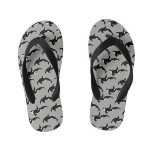 Tongs Enfants Motif Orca :Gris