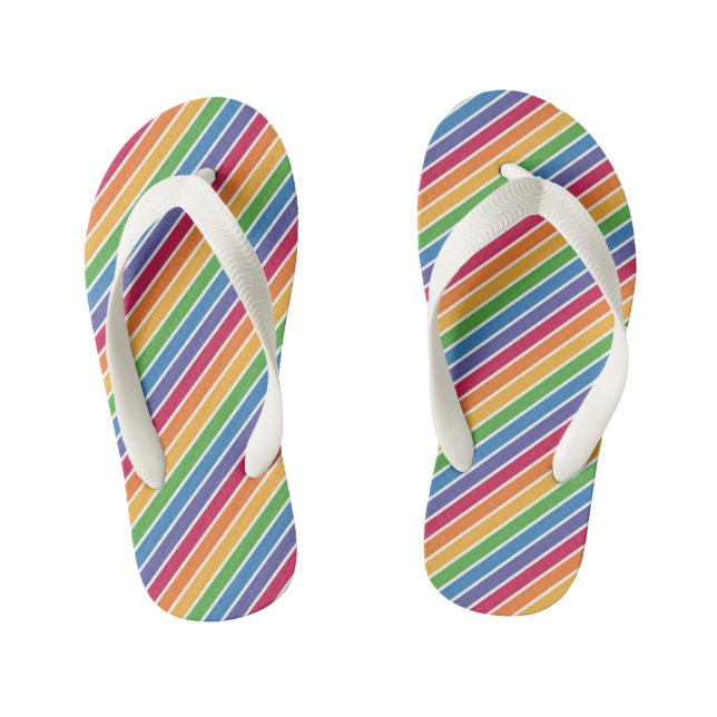 Tongs Enfants Motif Rainbow Stripes (Semelle)