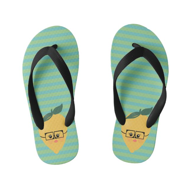 Tongs Enfants Motif rayé citron mignon (Semelle)