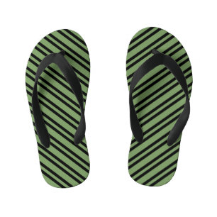 Tongs Enfants Motif sans couture à rayures vertes et noires