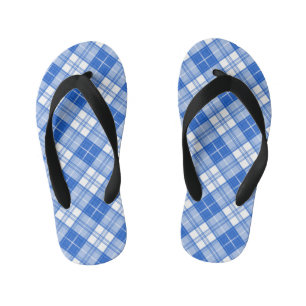 Tongs Enfants Motif Tartan Brun Blanc yxm0uat9