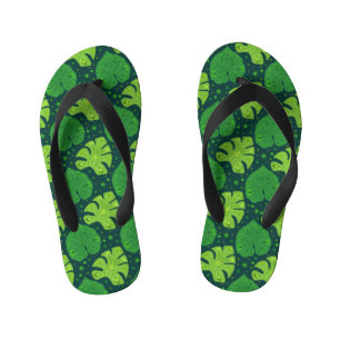 Tongs Enfants Motif tropical avec liana et feuilles monstères
