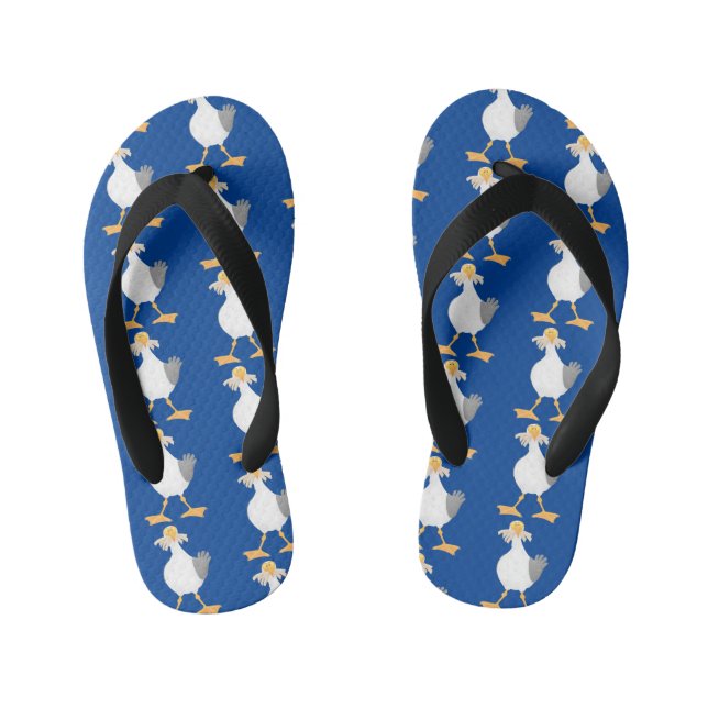 Tongs Enfants Mouette drôle avec frites dessin animé (Semelle)