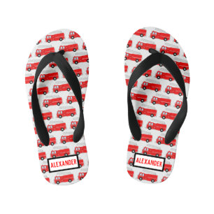 Tongs Enfants Nom du Motif du camion-feu